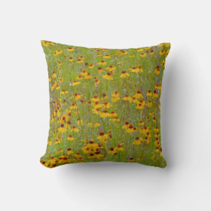 Yellow flowers Wildflower Art Pillow