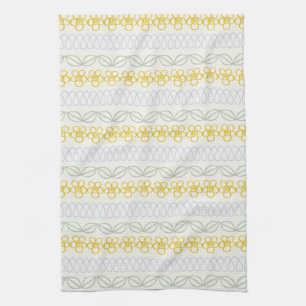 Yellow flowers with Grey Kitchen Towel