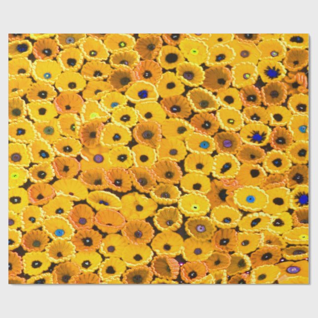 yellow flowers wrapping paper (Flat)