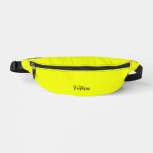 Yellow fluorescent neon one colour name or delete  fanny pack