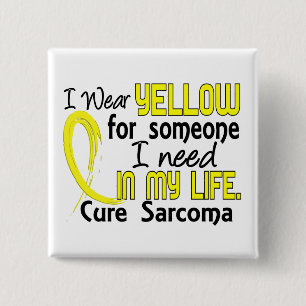 Yellow For Someone I Need Sarcoma 2 Inch Square Button