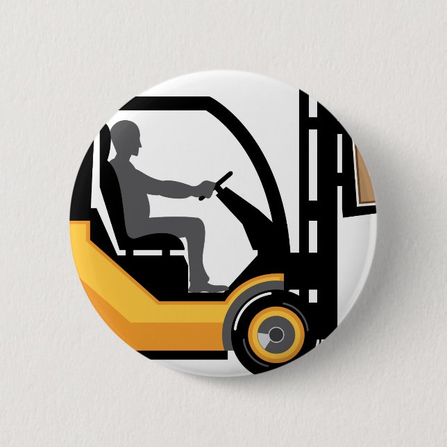 Yellow forklift 2 inch round button (Front)