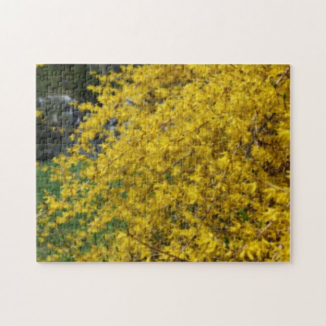 Yellow Forsythia Flowers Orton Effect  Jigsaw Puzzle (Horizontal)