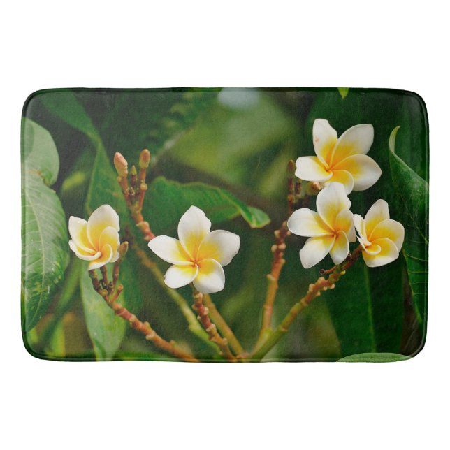 Yellow Frangipani Bath Mat (Front)