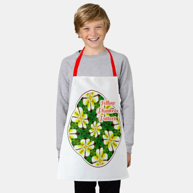 Yellow Frangipani Pattern Apron (Worn)