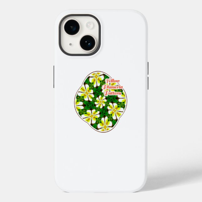 Yellow Frangipani Pattern Case-Mate iPhone Case (Back)