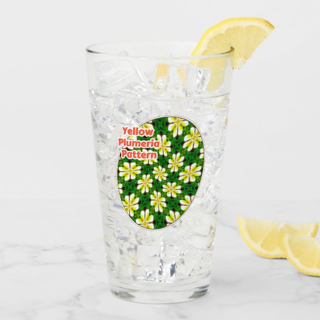 Yellow Frangipani Pattern Glass (Back Ice)