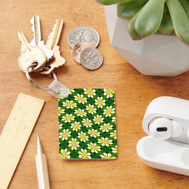 Yellow Frangipani Pattern Keychain (Desk)