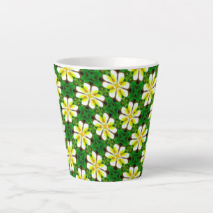 Yellow Frangipani Pattern Latte Mug