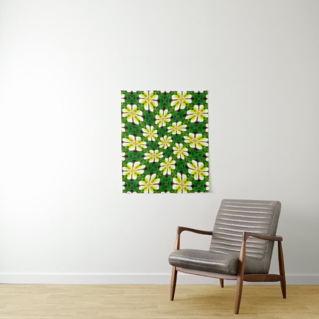 Yellow Frangipani Pattern Tapestry (In Situ)