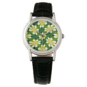 Yellow Frangipani Pattern Watch