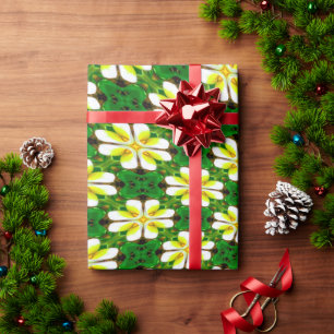Yellow Frangipani Pattern Wrapping Paper