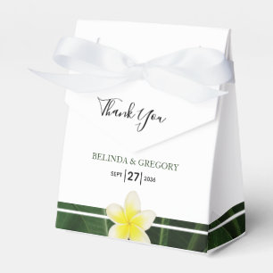 Yellow Frangipani Plumeria Wedding Favor Box