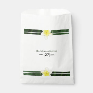 Yellow Frangipani Plumeria Wedding Favour Bag