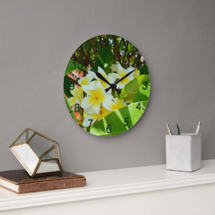 Yellow Frangipanis Growing On A Tree, Large Clock