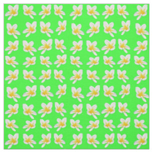 Yellow Frangipanis On Green, Fabric