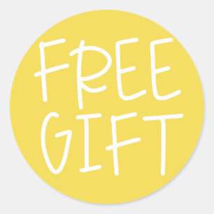 Yellow free gift free sample product Sticker