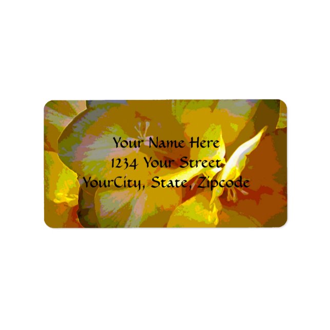 Yellow Freesia Digital Manipulation Label (Front)