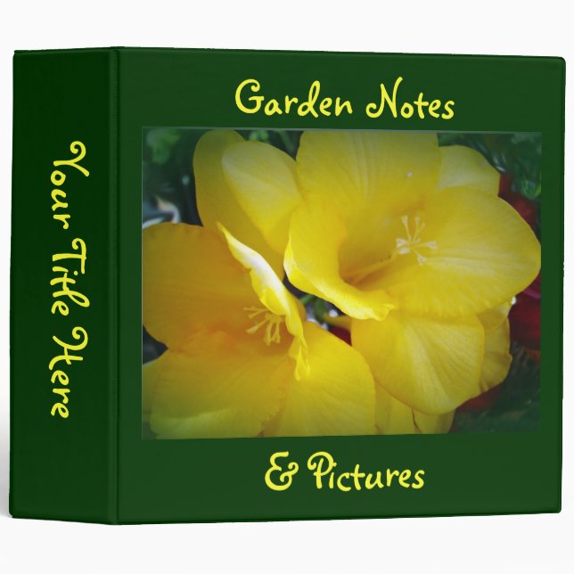 Yellow Freesia Flowers Binder (Front/Spine)