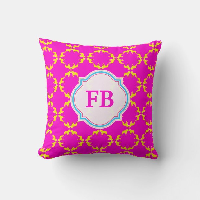 Yellow French Bulldogs Throw Pillow (Front)
