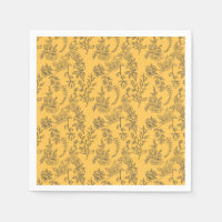 Yellow French country floral pattern  