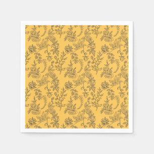 Yellow French country floral pattern   Napkin