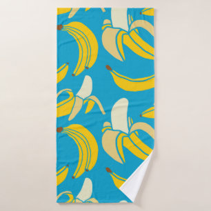 yellow fresh fruit tropical banana seamless patter bath towel