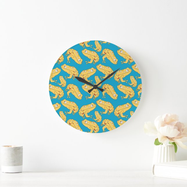 Yellow Frog Large Clock (Home)