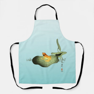 Yellow Frog on Lotus Leaf Apron