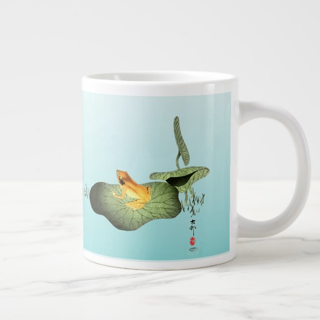 Yellow Frog on Lotus Leaf  Large Coffee Mug (Right)