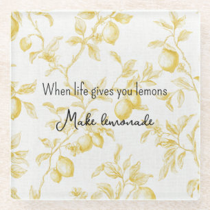 Yellow Fruit Lemons Make Lemonade Glass Coaster