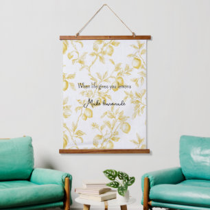 Yellow Fruit Lemons Make Lemonade Hanging Tapestry