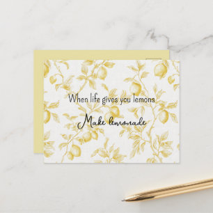 Yellow Fruit Lemons Make Lemonade Postcard
