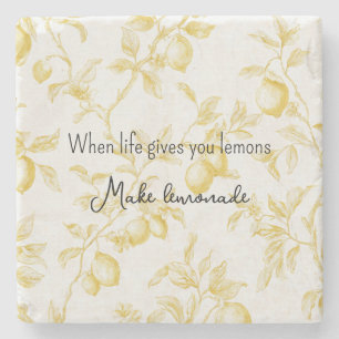 Yellow Fruit Lemons Make Lemonade Stone Coaster