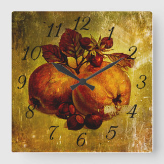 Yellow fruit vintage clock