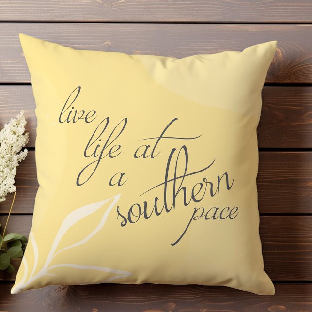 Yellow Fun Elegant Southern Pace Sunny Outdoor Pil Outdoor Pillow (Creator Uploaded)