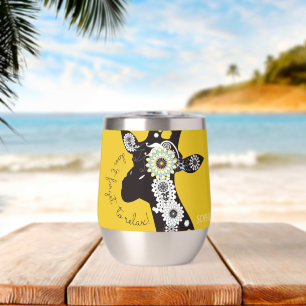 Yellow Funky Funny Giraffe Relax Personalized