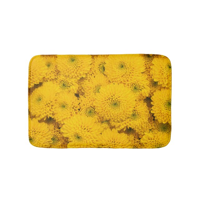 Yellow garden asters Perfect colour summer flower  Bath Mat (Front)