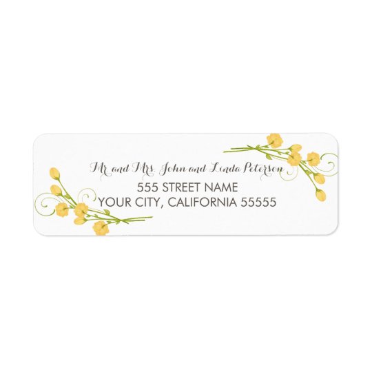 Yellow Garden Roses Return Address Labels
