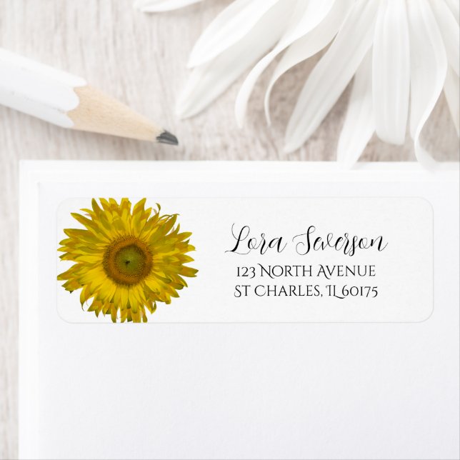 Yellow Garden Sunflower Adresse de retour (En situation)