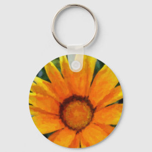 Yellow gazania keychain