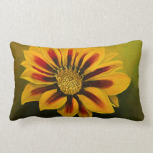 Yellow Gazania Lumbar Pillow