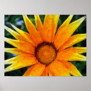 Yellow gazania poster