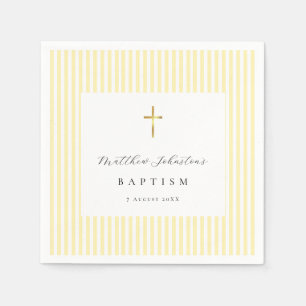 Yellow Gender Neutral Baptism Paper Napkins