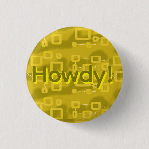 Yellow Geometric  1 Inch Round Button