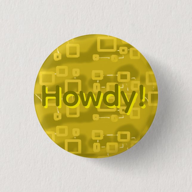 Yellow Geometric  1 Inch Round Button (Front)