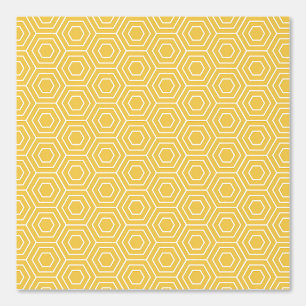 Yellow Geometric Hexagon Pattern Design Wallpaper
