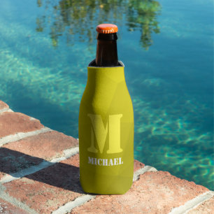 Yellow geometric mesh pattern Monogram Bottle Cooler