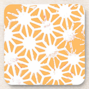 Yellow geometric pattern coaster