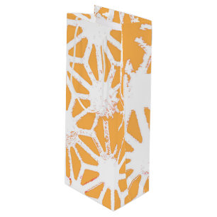 Yellow geometric pattern wine gift bag